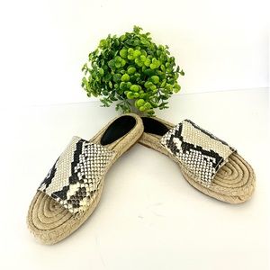 Coach Claudia Slide Sandals Lux Snake Skin Chalk  Size 6B